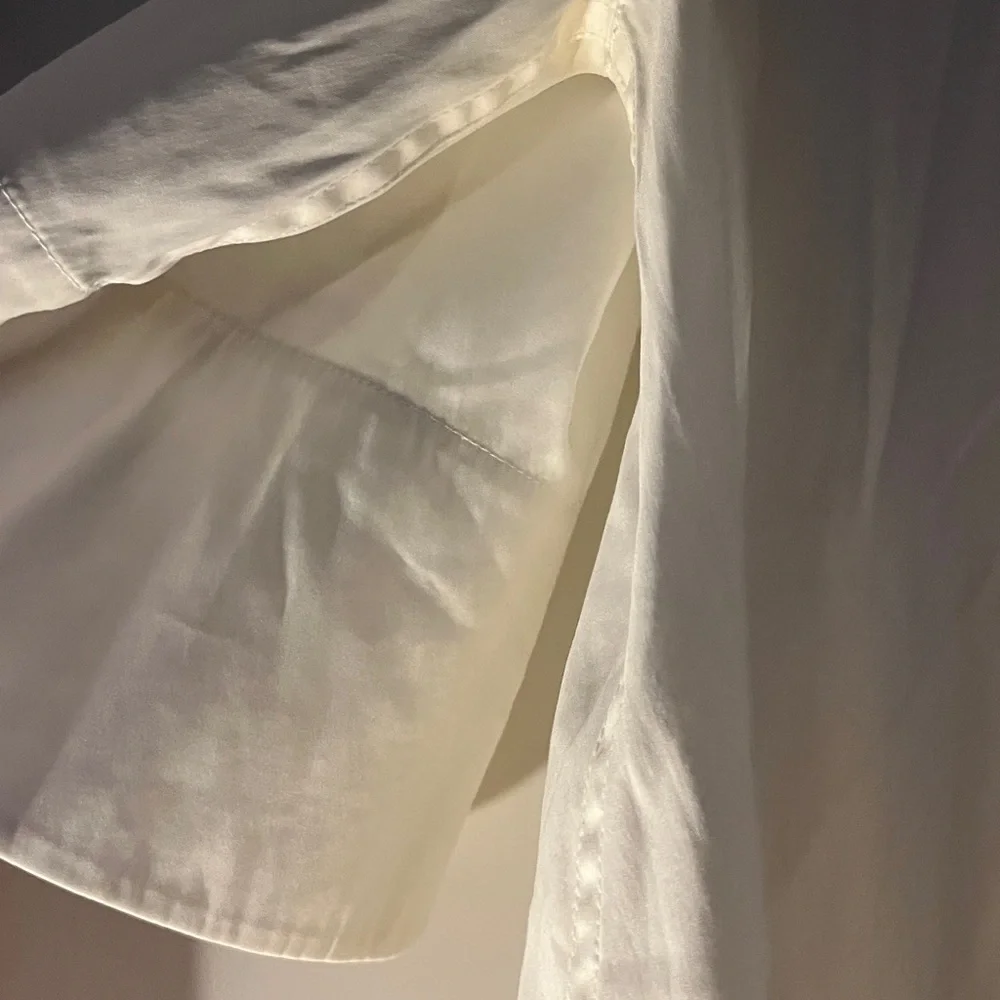 Kit and Ace Cream Blouse with Scalloped Hem